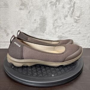 Crocs Women's Size 8 Duet Busy Day 2.0 Satya Comfort Ballet Shoes Brown Slip On